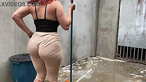 This latina maid teases me with her ass in voyeur fetish