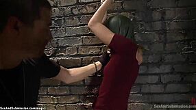 Bound and spread slut feels intense pleasure from rough anal fucking with big cock.