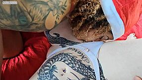 young skinny girl pushed by santa to fuck her friend as christmas gift, brazilian lesbian action