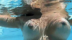 Beautiful big breasted beauty angelica heart bathes in pool