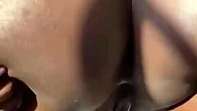 amazing ebony slut shows off her fat ass and shaved pussy