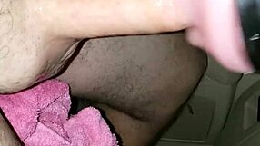 Pretty woman gives amazing blowjob to toy in close up