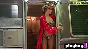 blonde teen kayci darko undresses naked in camper, exposing small tits and stunning body