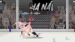 Watch Isabel and Natasha in a fierce wrestling match