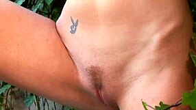 Caylian Curtis blonde mom masturbates her shaved pussy outdoors