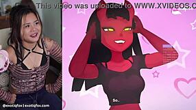 Teen reacts to succubus while masturbating