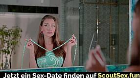 i am a german brunette milf with big natural tits getting intimate after shower