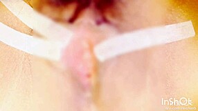 asian japanese girl bound in bondage massages her clit