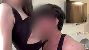 ORIENTAL HOTTIE GETS BIG LOAD OF CUM ON HER TITTIES