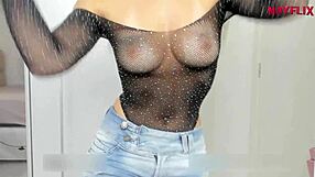 Gostosa Strips And Assfucks With Ripped Clothes