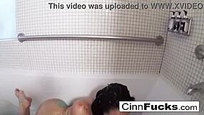 Christiana Glitter Showers Nude In Bathtub