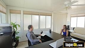 gorgeous teen says 'screw me on the desk for a loan'