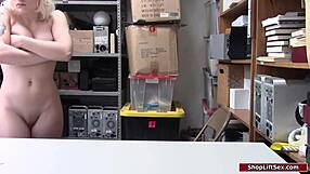 Will This Blonde Teen Shoplifter Submit to the Officer's Hard Discipline?