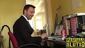 Submissive Woman In White Fishnet Stockings Bent Over For Rough Cowgirl Fuck And Cum In Mouth