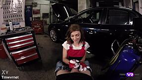 Tera Link, the hot car mechanic, offers blowjob and sex services in the car