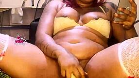 uglygalz experiences her first squirt while masturbating with huge dildo and toys