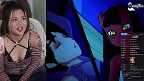 Teen reacts to succubus while masturbating