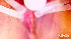 asian japanese girl bound in bondage massages her clit