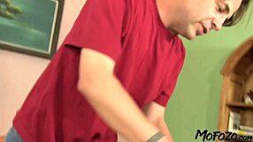 Mofozo com shows a stunning brunette getting fucked hard by her masseur with his big dick and deepthroat action