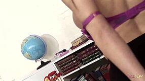 Hey, naughty lesbians in skirts licking beaver after class!