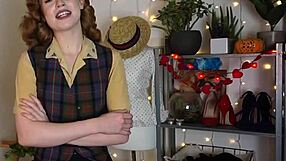 glamorous redhead has intense orgasm with black vibe