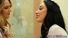 gorgeous teen lesbo rims another babe with fingering and oral