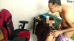 Curly-Haired Brunette Babe with Big Ass Gets Bent Over and Roughly Fucked Bareback by Huge Cock in Her Office