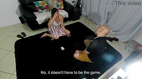 the game ended with her naked and covered in cum 😏