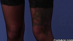 Sexy fuck doll gulps cum in blowbang facial bukkake