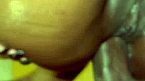 Hot ebony gets creamy cum on big ass!