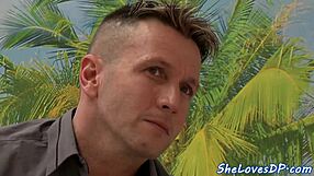 Teenage Babe Doublepenetrated In Threeway