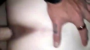 Guy bends over petite girl with small tits and fucks her doggystyle hard