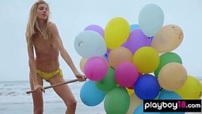 Is Skinny Italian Milf Blondie Farncy Torino Undressing On The Beach?