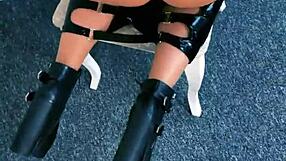 i worship my mistress's huge ass in latex femdom cosplay with heels and domination