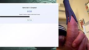 workout session for fat bodybuilder's 19 cm monster cock endurance