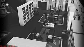 wife cheats with stranger in library cam