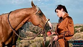 All natural redhead milf odette gets naked outdoors