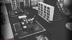 wife cheats with stranger in library cam