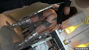 a french goth returns passionately to fuck her curvy big ass in rough double penetration