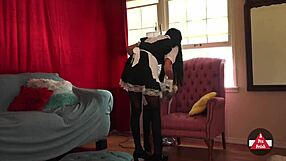 French maid vacuums house