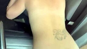 Big booty streetwalker titty fucks and swallows cum in public