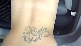 Big booty streetwalker titty fucks and swallows cum in public