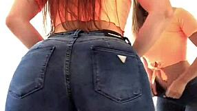 latina in leggings or jeans outdoors