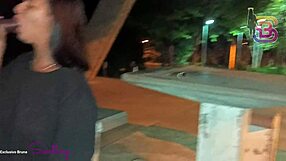 bold chick fucks huge cock outdoors