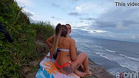 I met stunning blonde on beach for wild anal outdoors