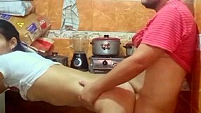 Latina Bends Over For Doggystyle Cumshot On Face!