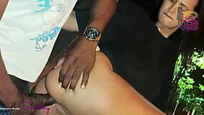 bold chick fucks huge cock outdoors