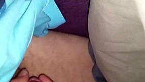 wife gives a handjob leading to a cumshot