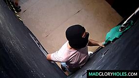 Amateur enjoys glory hole suck and fuck at the club