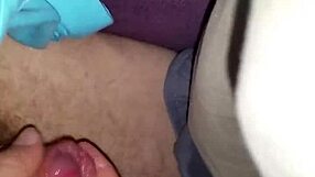 wife gives a handjob leading to a cumshot